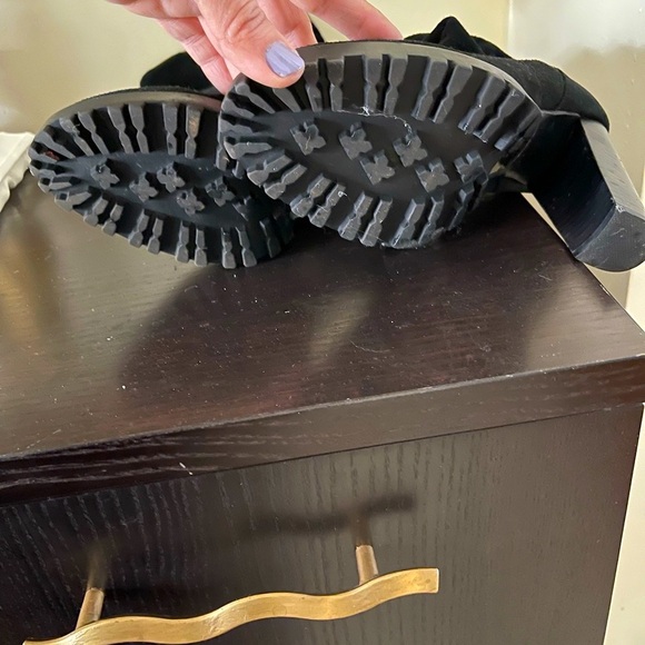 Aldo Knee length black velvet hooker Boots - Picture 7 of 16